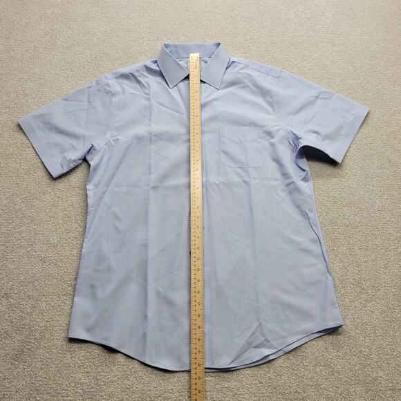 Brooks Brothers Dress Button Down Shirt Men 16-1/2 Regent Blue Non Iron - Picture 3 of 6